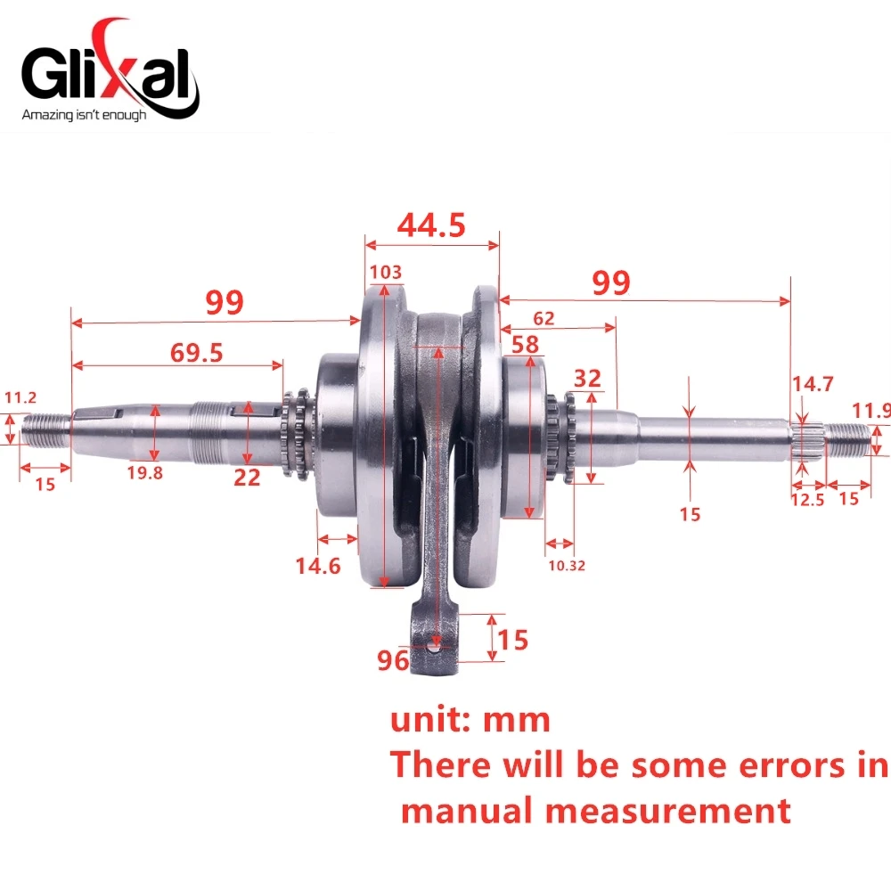 Glixal 152QMI 157QMJ Crankshaft for GY6 125cc 150cc Scooter Moped ATV Go Kart Quad