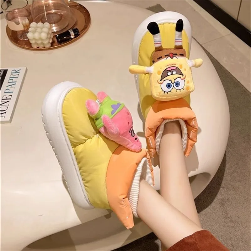 SpongeBob SquarePants Doll Patrick Star Cotton Shoes Women's Casual Shoes Winter New Warm and Ice Free Snow Boots