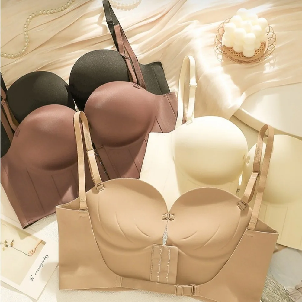 Beauty U Back Push Up Bra Anti-Sagging Invisible Wireless Bra Gathered Underwear Thickened Pad Bra Daily Wear