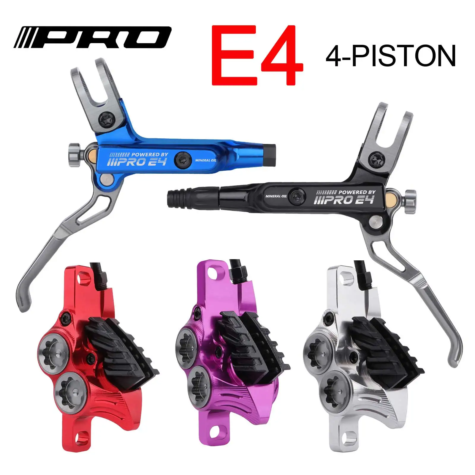 

4 Piston Bicycle Brakes mtb Mountain Bike Oil Disc Brake Ultralight Aluminum Alloy Heat dissipation Bicycle Accessories Brake