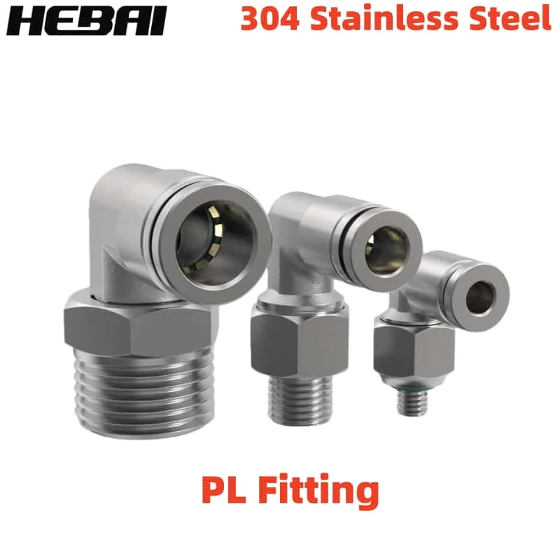 HEBAI 304 Stainless Steel PL External Thread Fitting, Pipe Hose Adapter Connector, Industrial Grade Corrosion Resistant