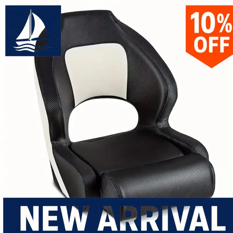 Luxury Waterproof Boat Seat Flip Up Captain Chair Marine Fishing Yacht Deck Cushion High Back Swivel Folding Seat