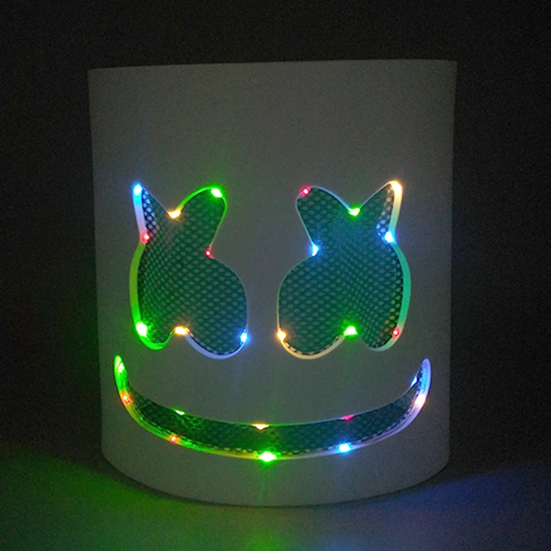 LED DJ マスク ヘッドギア リアルなマシュメロ マスク 通気性