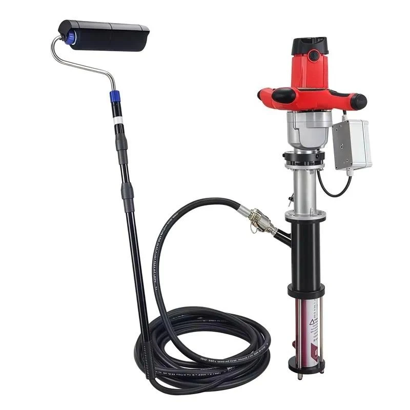 Portable electric putty sprayers, roller applicators, and grout pumps for wall decoration and waterproofing materials