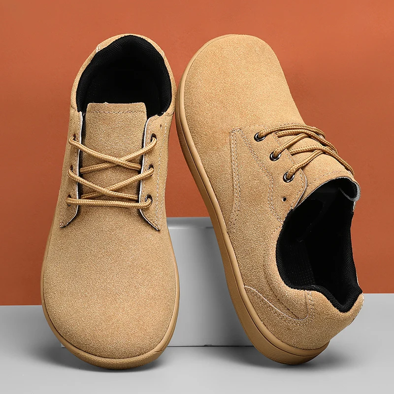 

Outdoor Wide Toe Shoes Men Large Size 48 Barefoot Shoes Man Non-slip Men's Walking Shoes Comfortable Suede Casual Sports Shoes