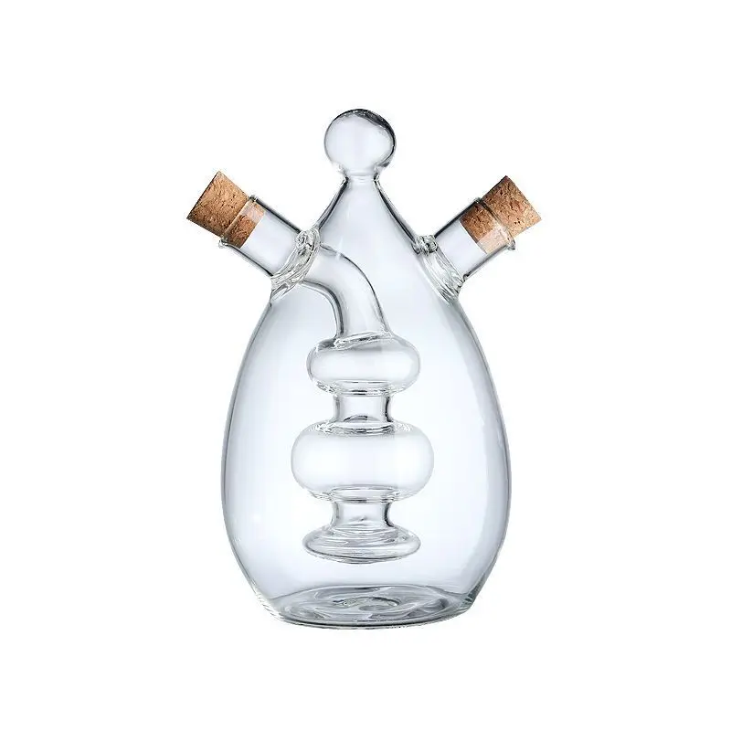 

Double-layer oil bottle two-in-one glass oil pot seasoning bottle household creative double-mouth soy sauce vinegar seasonbottle