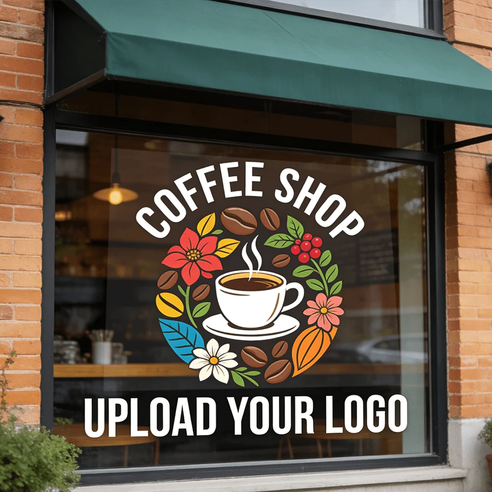 Custom Store Logo Vinyl Window Decal, Personalized Business Name Glass Sticker, Removable Shop Front Sign Decoration