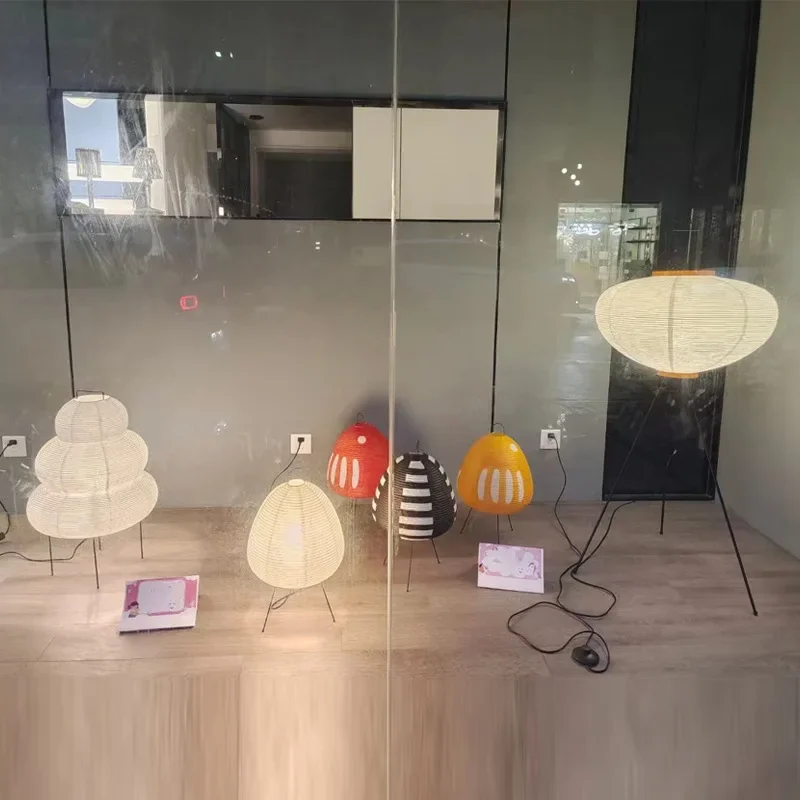 Noguchi Akari Wabi-sabi Floor Lamp Japanese Rice Paper Lantern Chandelier Table Lamp Bedroom Bedside Led Lighting
