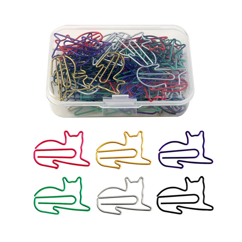 Office Supplies Plastic-coated Special-shaped Paper Clipes Elephant Paper Clip Palm Cat Cute Paper Clips Decorative Paperclips