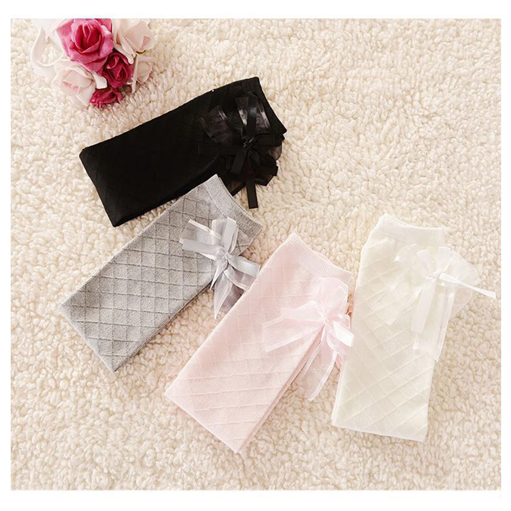 

Girls Stockings One Size Soft Elastic Bowknot Design Anti-Slip Cotton Blend For Daily Wear Bowknot Stockings