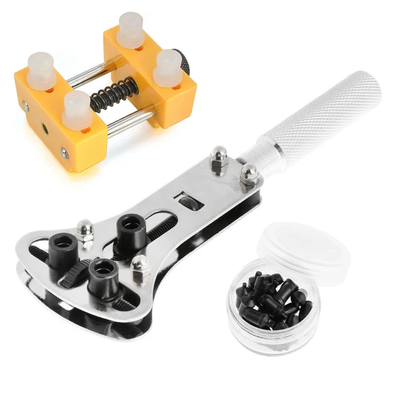 Watch Repair Tools Set Opener Steel 4 Type Paws Adjustable Watch Back Cover Opener Backcase open Tool With Movement Holder