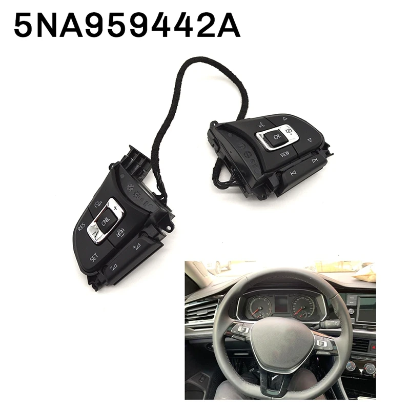 Multi-Function Steering Wheel Volume Control Switch Buttons For VW Tiguan Touran 5NA959442A