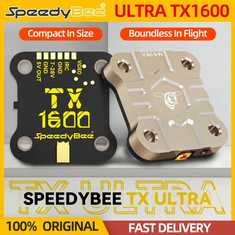 SpeedyBee TX ULTRA TX1600 5.8 جيجا هرتز 48CH 1.6 واط FPV VTX بالوعة الحرارة عالية الكفاءة 2-6S LIPO 20X20mm لطائرات بدون طيار FPV طويلة المدى