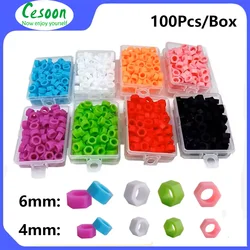 100Pcs/Box Dental Silicone Identification Color Code Rings Instrument Coloring Code Circle Autoclavable Disinfection Oral Care