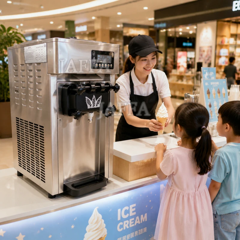 Soft Ice Cream Maker Machine Table Commercial Production Equipment Milk Tea Shop Automatic 18-22L/H Buffet Restaurant