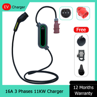 Wall Mounted Portable EV AC Home Wall box Car Charger Level 2 Fast Charging Station Type 2 11 Kw 22 Kw 16A 32A Fast 450V AC