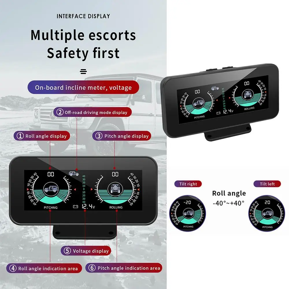 

HUD M50 Digital Speed Slope Meter Inclinometer With Speedometer Compass For Off Road Accessories 4x4 On-board Computer C1Y3