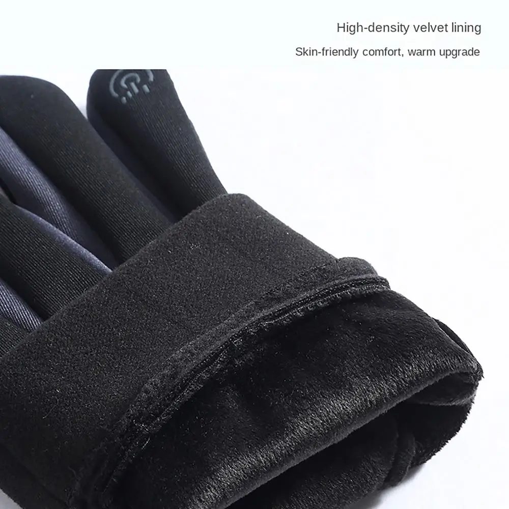 Thermal Fleece Winter Gloves Cold Resistance Windproof Touch Screen Gloves Winter Warm Thicken Driving Mittens