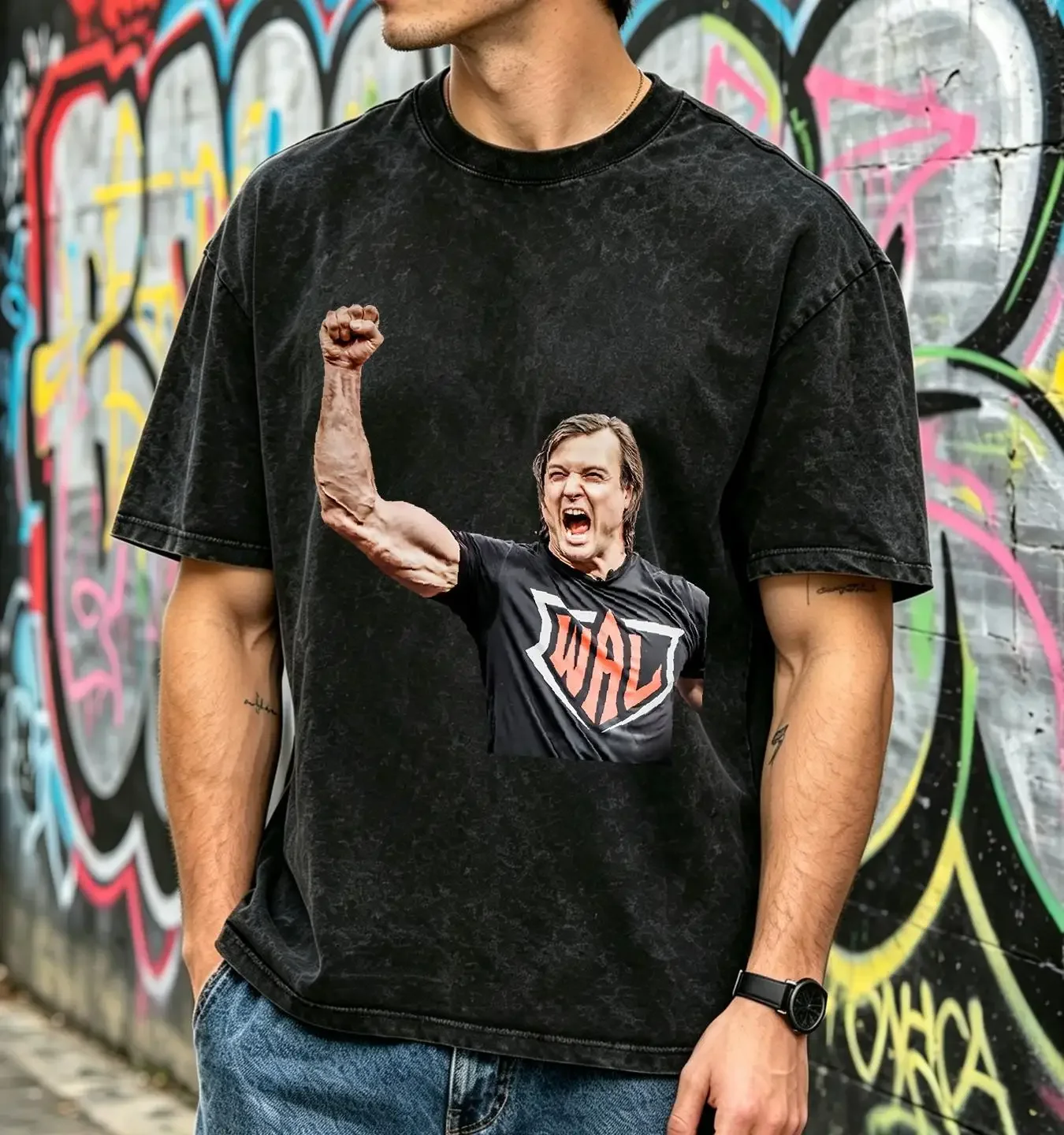 washed T Shirt NEW Devon Larratt Classic Trending S 5XL vintage Washed graphic Slightly Versatile Soft Casual Comfortable