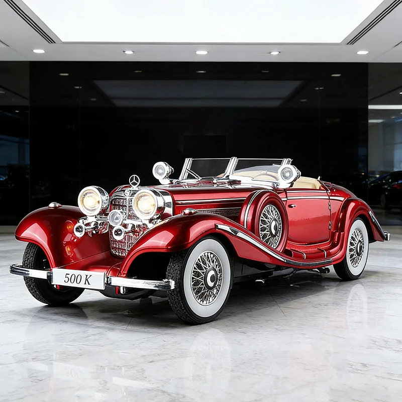 

1/24 Mercedes-Benz 500K Classic Car Alloy Die Cast Toy Car Model Sound and Light Children's Toy Collectibles Birthday Gift