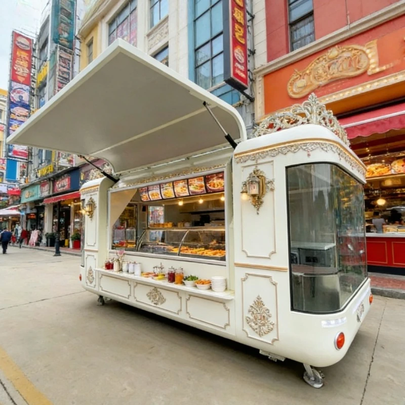 Customized Mobile Fast Food Trailer Portable Ice Cream Truck BBQ Trailer Luxury Commercial Coffee Food Truck Fully Equipped