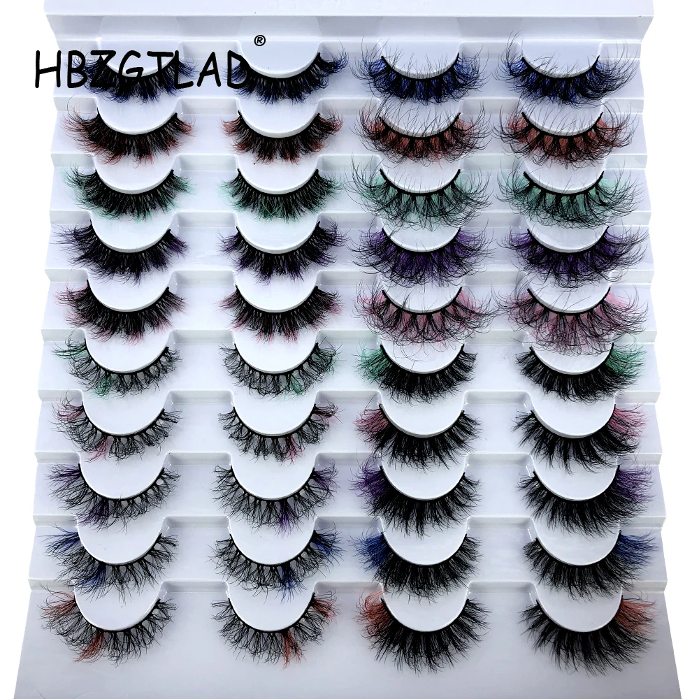 20 pairs colored lashes makeup for women color eyelashes lash extension supplies makeup products beauty d curl strip lashes bulk