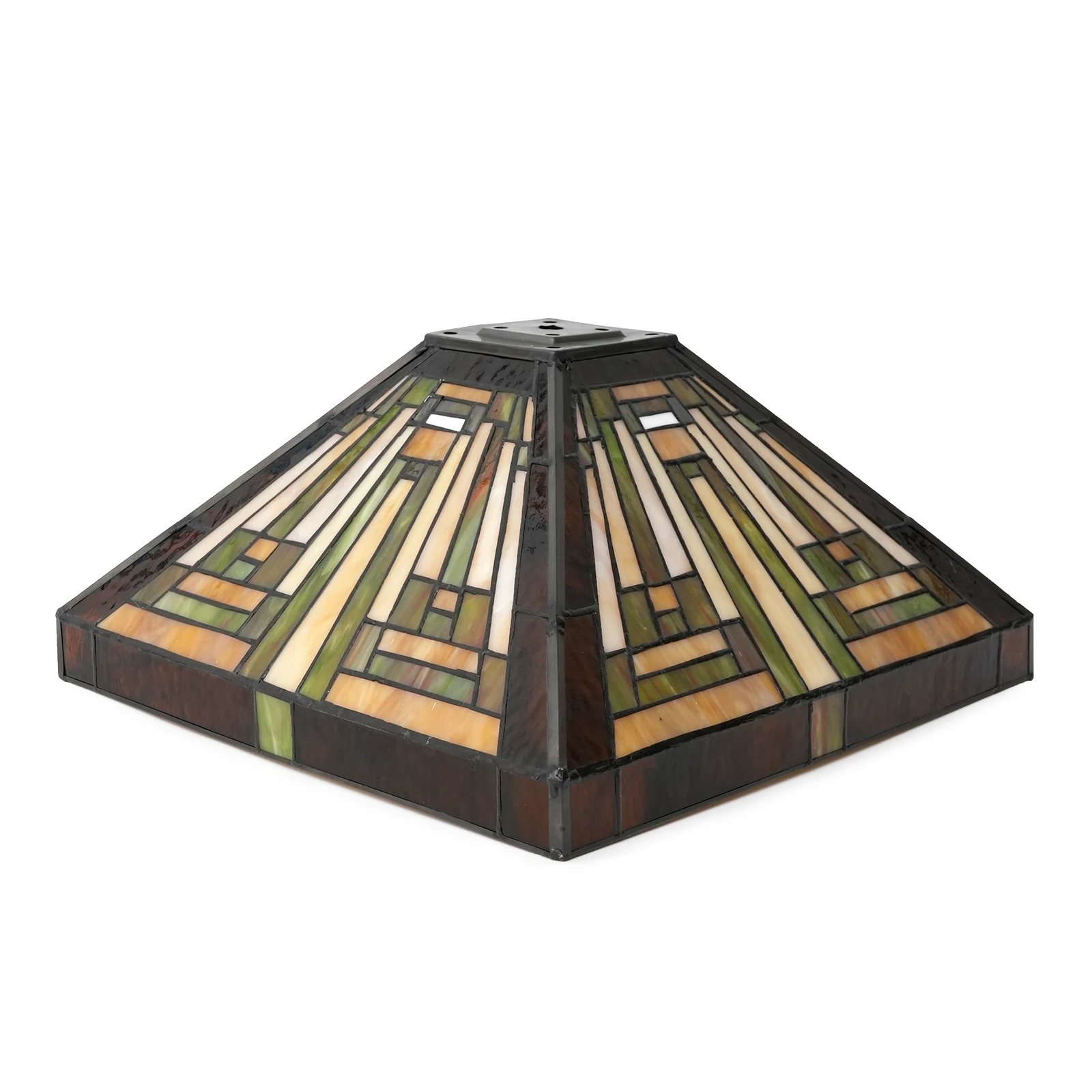 

Mission Lamp Shade Accessories Replacement Amber Brown Mission Style Stained Glass Lampshade for Table Lamp