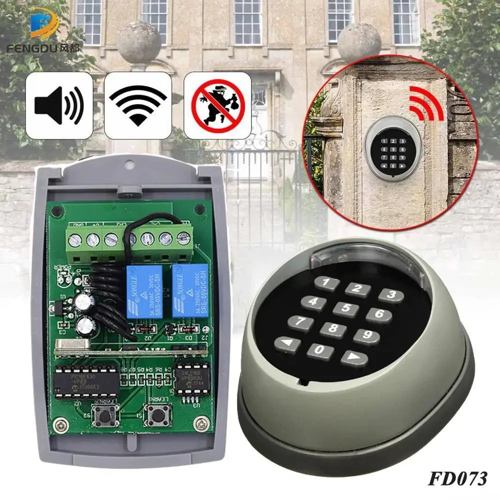 433MHZ Rolling code Wireless Numeric keypad for home gate automation door openers