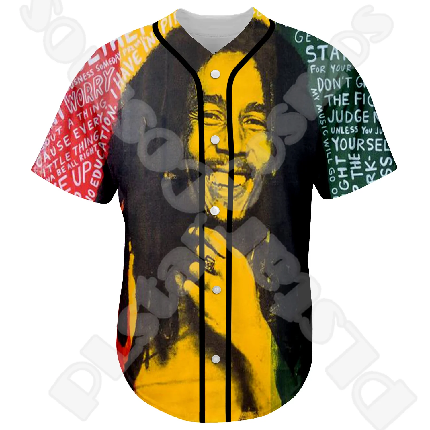 Bob Marley Reggae Musician Lion Culture Tribal Tattoo Retro Funny 3DPrint Summer Harajuku Short Sleeves Baseball Shirts Jersey N