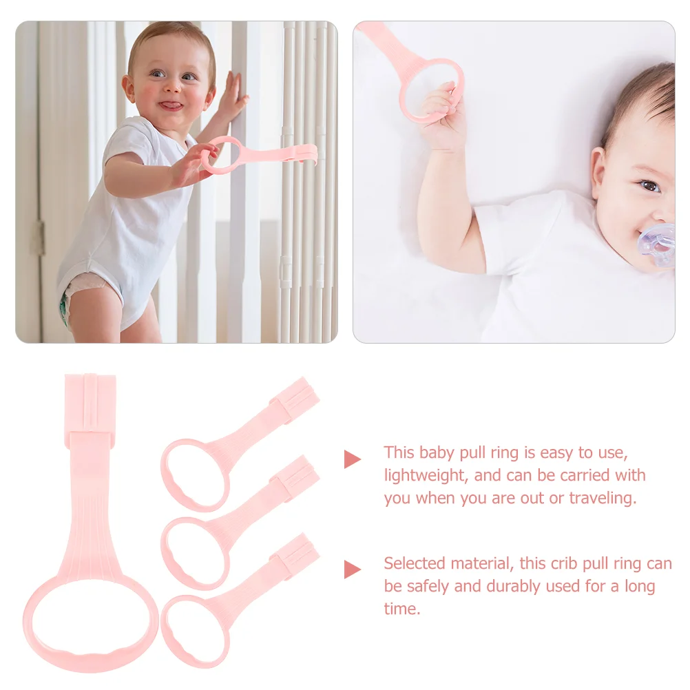 2 Pcs Baby Standing Safety Toddler Pull Up Bar Crib Rings Infant Fitness Walker Assistant Toy Safe Build