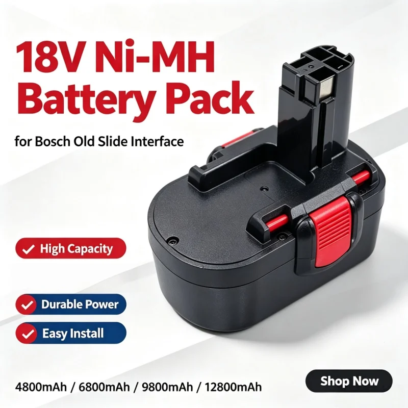 Replacement 18V 4800‑12800mAh Nickel Battery For BAT038 BAT040 High‑Efficiency Cordless Drill Battery