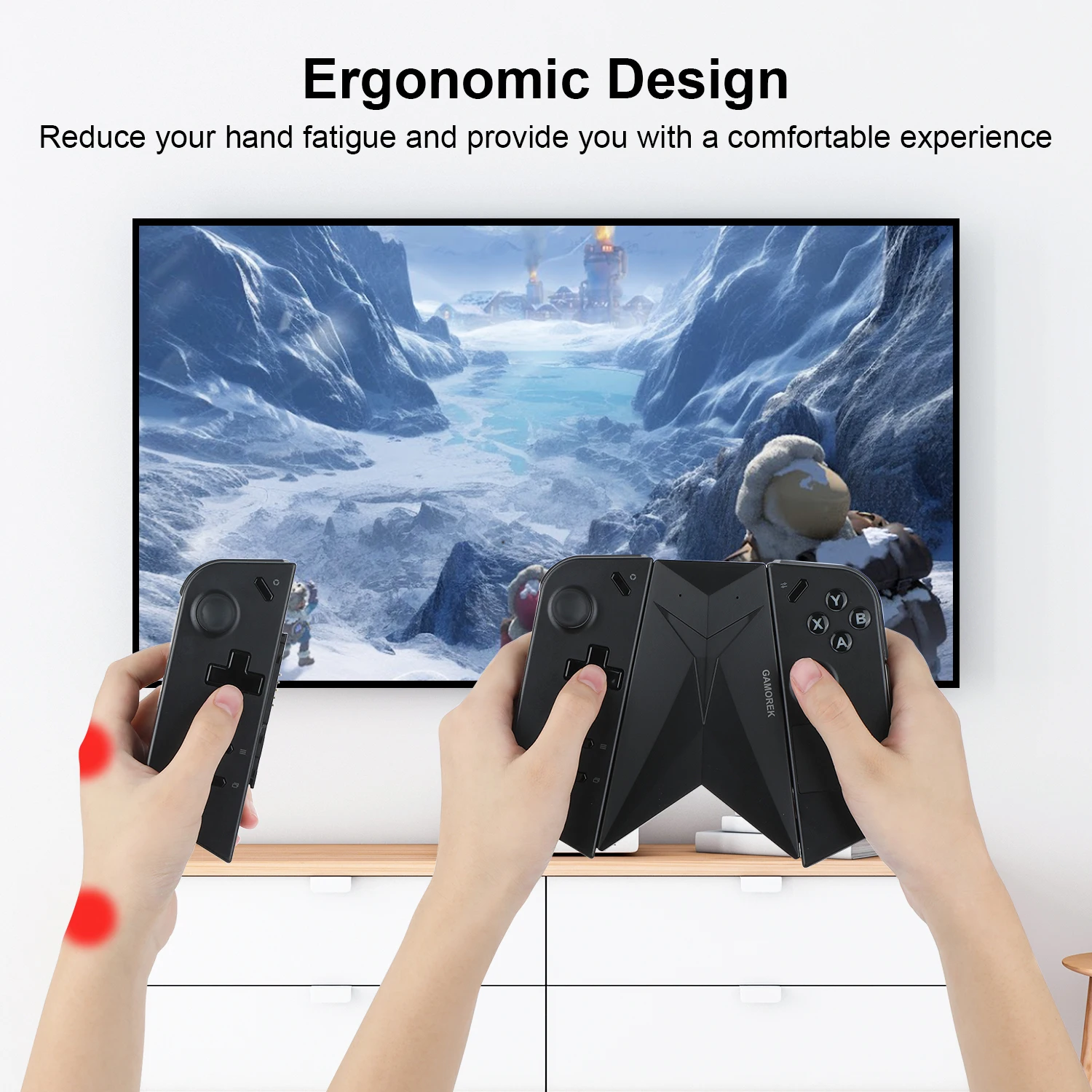 RGEEK Portable Game Controller Grip Clip Holder For Legion Go Handle Controller Connector Ergonomic Curvature Design