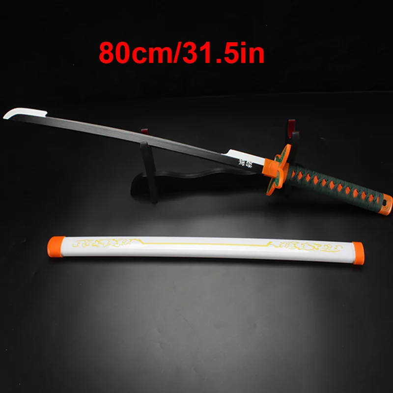 

80cm/31.5" Anime Cosplay Katana Kochou Shinobu White Bamboo Blade Toy Sword with Belt and Sword Holder Anime hobby collection
