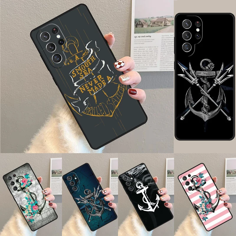 Anchor Sea Beach phone case Cover For Samsung Galaxy S24 Ultra S21 S22 Ultra S8 S9 S10E Note 10 Plus Note 20 FE S23