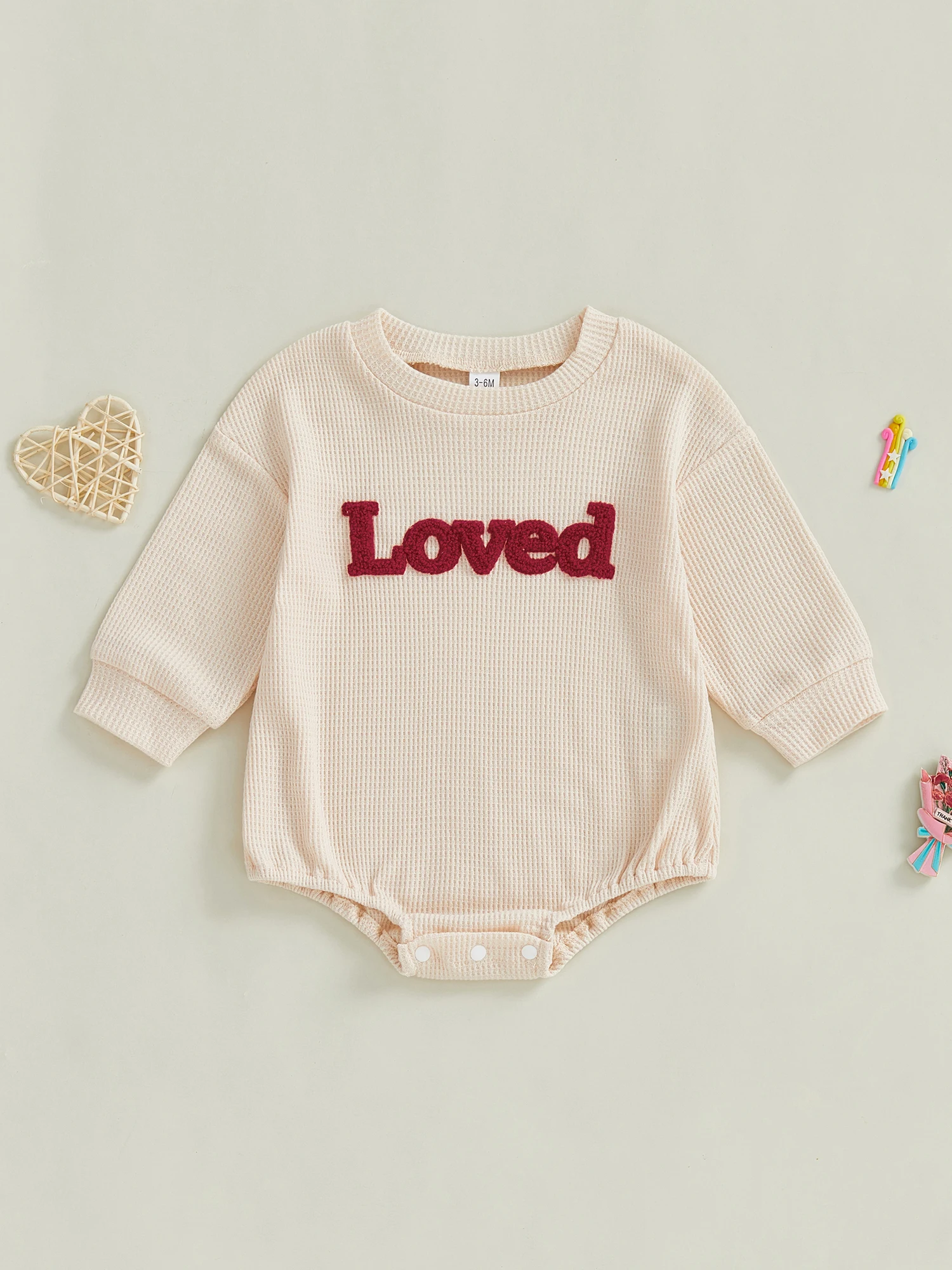 

Infant Girl Heart Print Romper with Ruffle Sleeves and Snap Closure Adorable Springtime Jumpsuit Valentine s Day Outfit