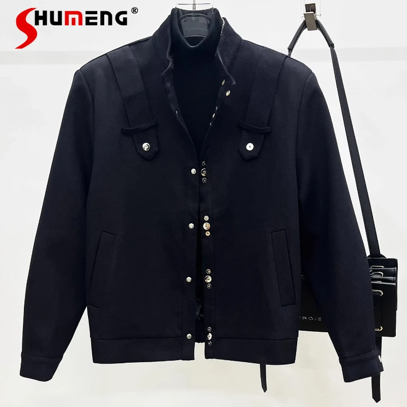 

Men's 2025 Autumn New Trendy Loose Versatile Tooling Jackets Stylish Fashion Padded Shoulder Jacket Male Long Sleeve Chic Coats