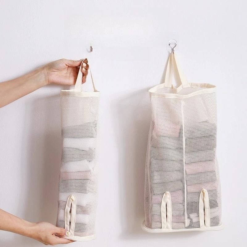 1pc Multi-Layer Hanging Storage Bag, Wardrobe Organizer for Socks Underwear, Wall Mounted Mesh Pocket for Dorm Bedroom