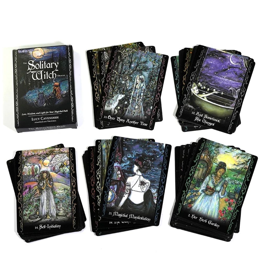 The Solitary Witch Oracle 45pcs Cards English Oracle Cards Tarot Deck Family Party Board Game Tarot Cards For Your Magical Path