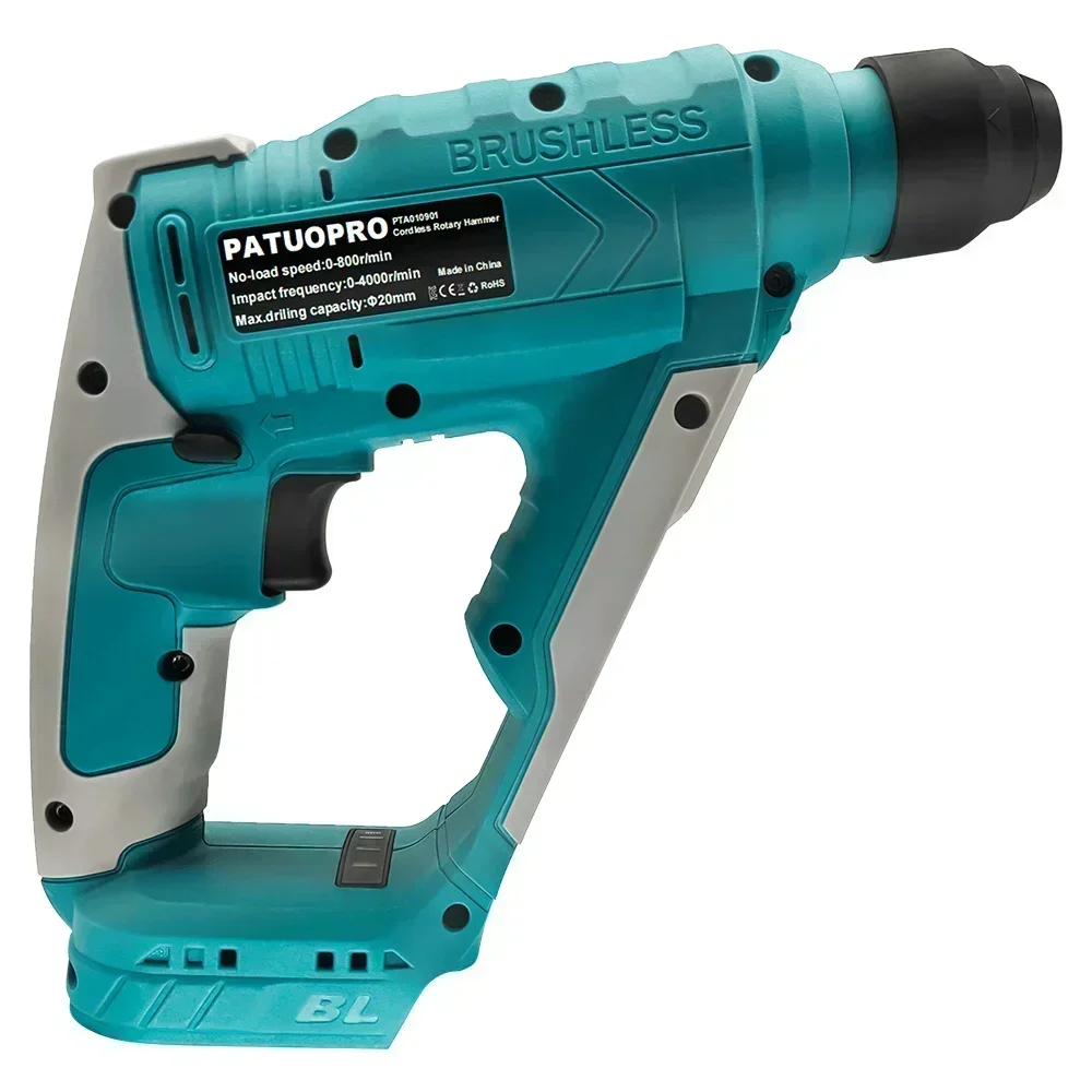 Martelo rotativo sem fio sem escova, furadeira elétrica de 2 modos, ferramenta de reparo em casa, bateria Makita 18V, sem bateria, 20mm