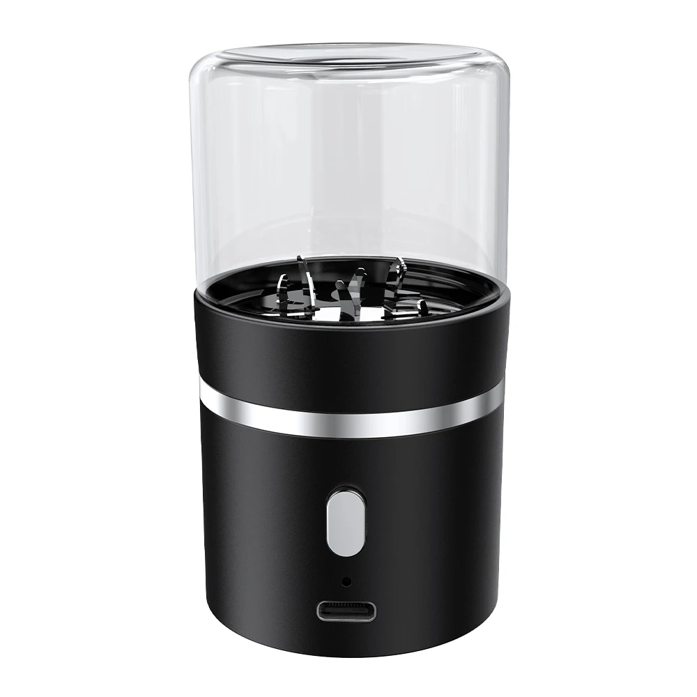 

New Cylinder USB Charging Automatic Portable Black Electric Herb Grinder Tool