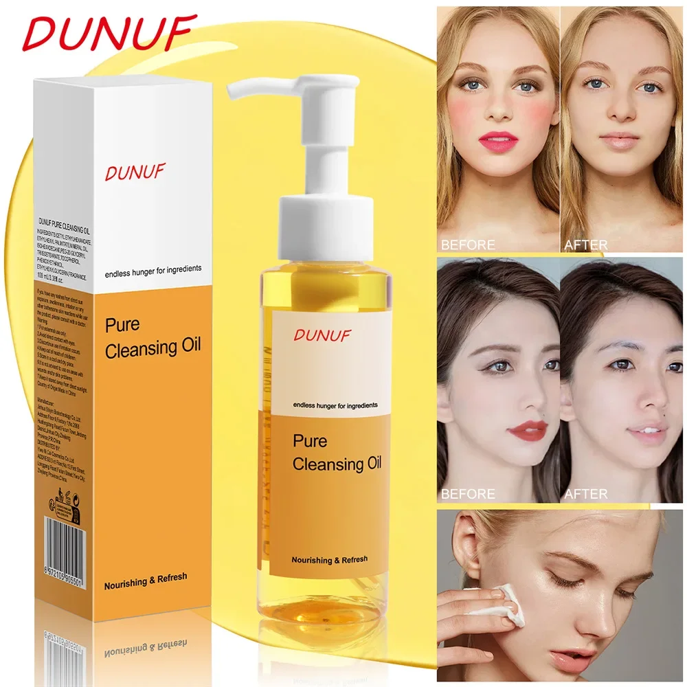 DUNUF 100ML Reinigungsöl Pflanzenextrakt Tiefenreinigung Gesichtsporen Feuchtigkeitsspendend Reduziert Mitesser Gesichtspflege Make-up-Entferner