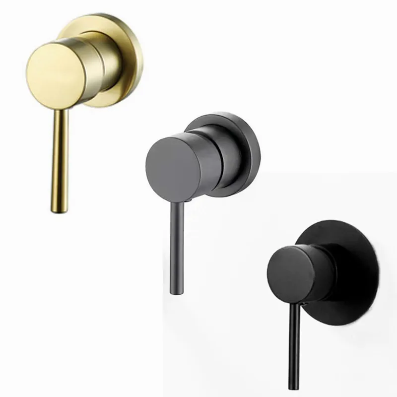 

Matte Black color Round Shower Mixer Valve Solid Brass Shower Faucet or bidet Control Wall Mounted hot and cold Mixer Valve IS66