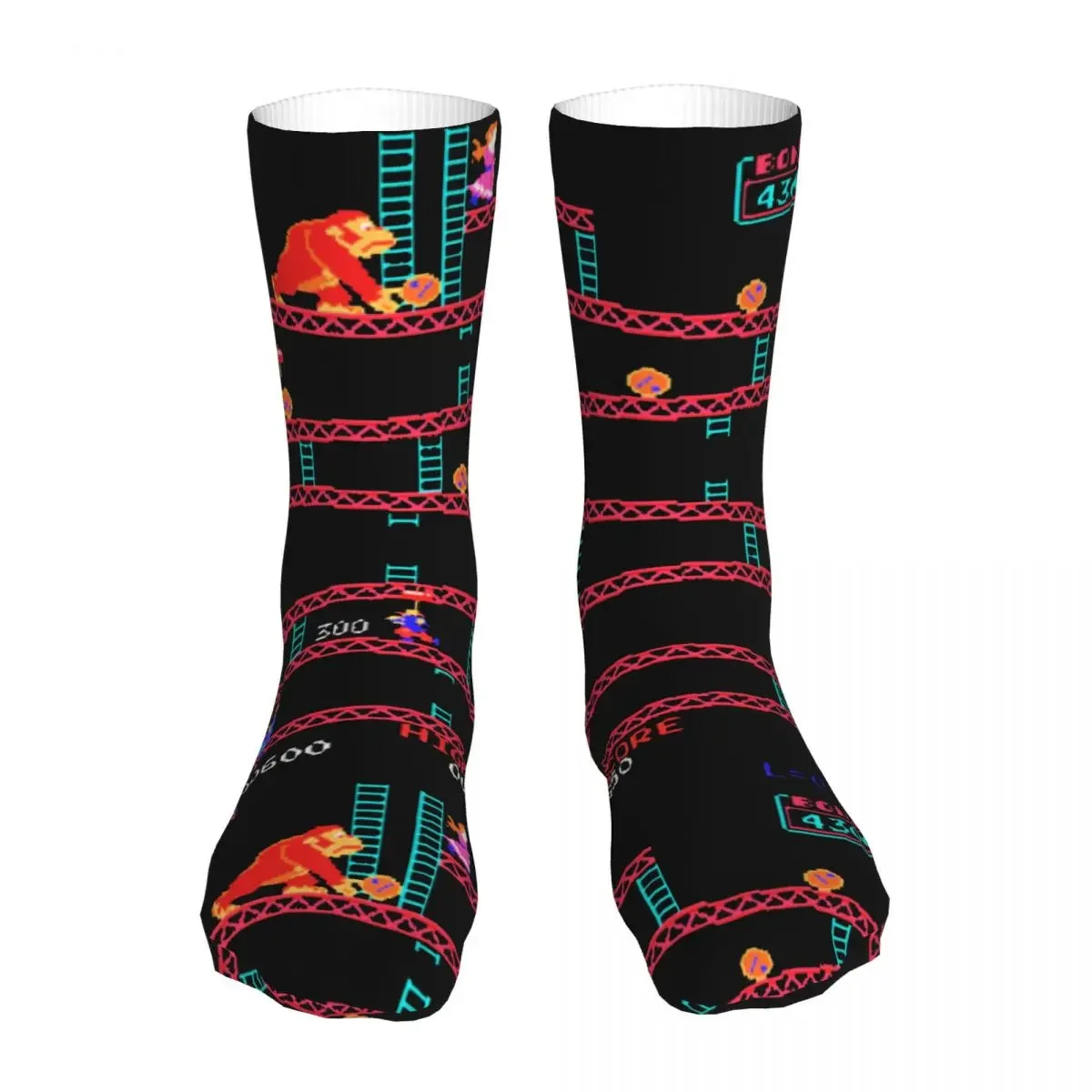 Compression Donkey Kong Women Socks 2022 Men Arcade Game Collage Vintage Retro Cycling Socks