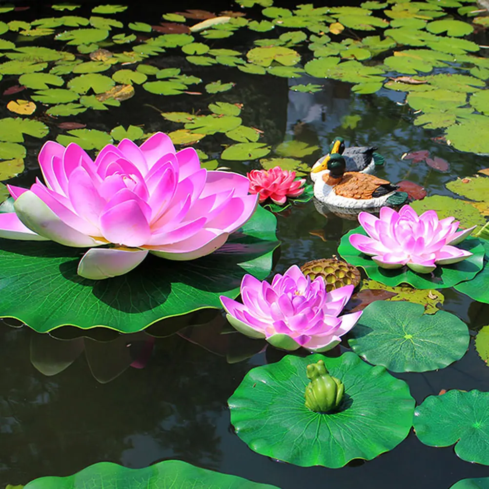 

2Pcs Simulation Leaves EVA Floating Floating Lotus Leaf Decor Artificial Plants Pool Garden Fish Tank Realistic nament