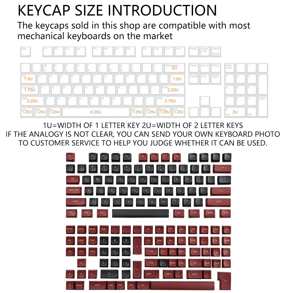 Black and Red PBT Keycaps,CSA Profile,150 Keycap Set Double Shot Keycaps,for Cherry Gateron MX Switches Mechanical Keyboard