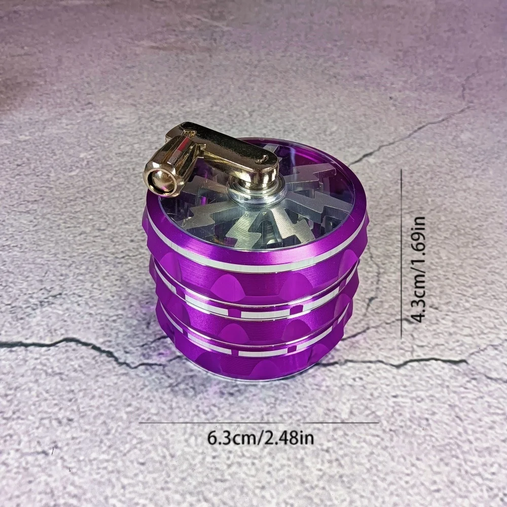 2.5インチ（60mm）カラーフラッシュメタルハーブグラインダーミルモルタル4層草葉葉巻タバコバニラグラインダー喫煙用具