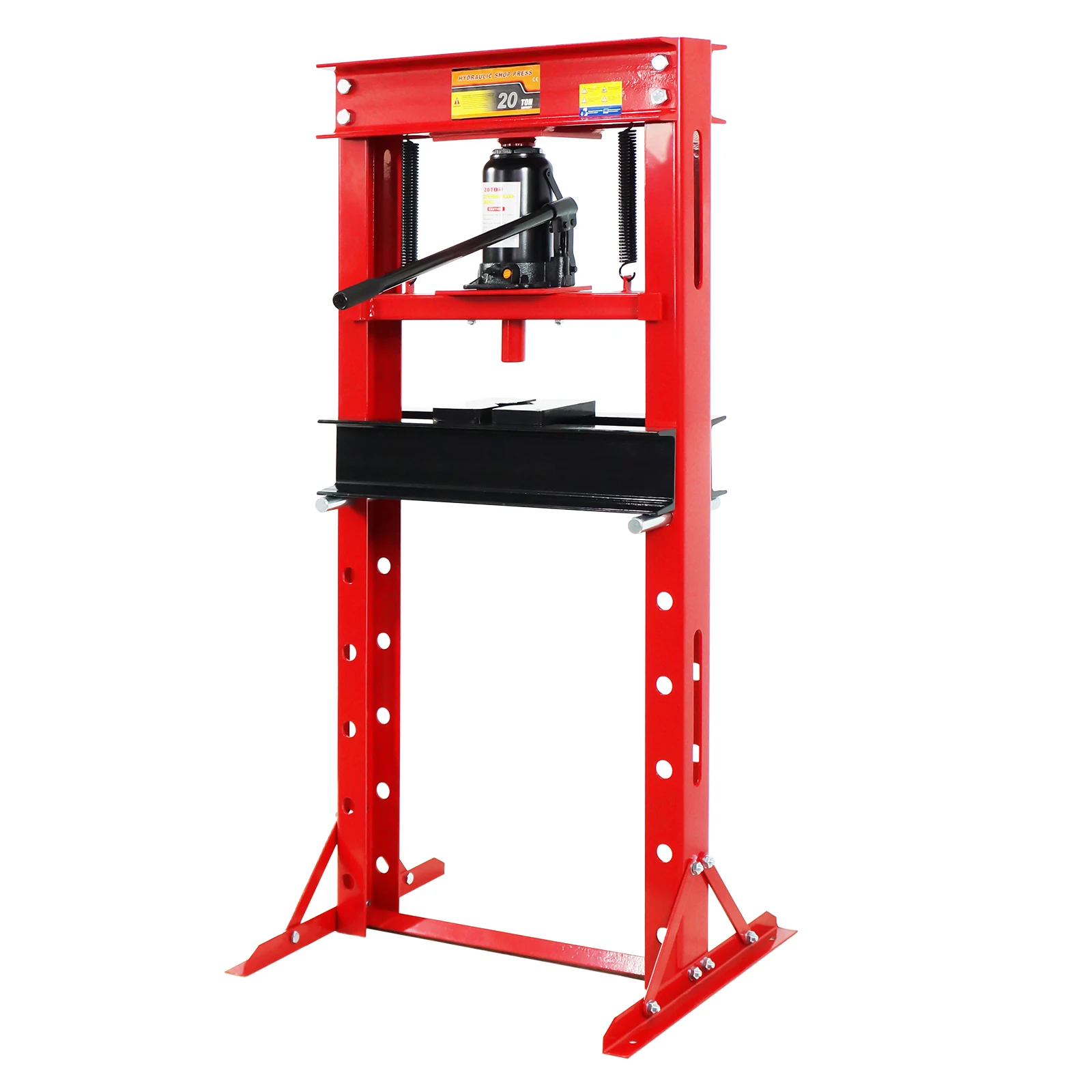 20 Ton Hydraulic Garage Press, H-Frame Hydraulic Shop Press with Adjustable Height, Garage Benchtop with Stamping Plates to Bend