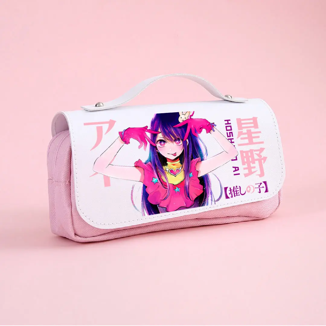 Oshi No Ko Anime Fashion Messenger Pencil Case Large-Capacity Storage Bag Stationery Box Lolita Gift