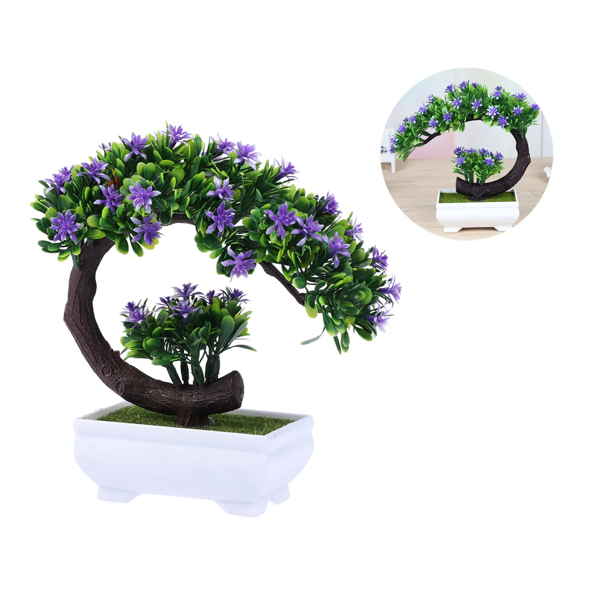 

Simulation Green Plant Pot Modern Simple Bonsai For Home Office Decor Imitation Flower Pot Pastoral Indoor Decoration