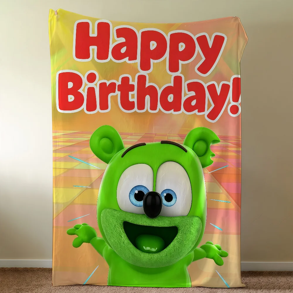 Cartoon Gummibar Blanket Throw Super Cosy Plush Living Room Sofa Couch Childish Birthday Gifts